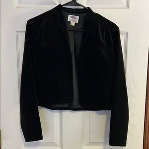 Vintage LANZ Original Black Velvet Cropped Jacket Coat - Women’s size 9/10
